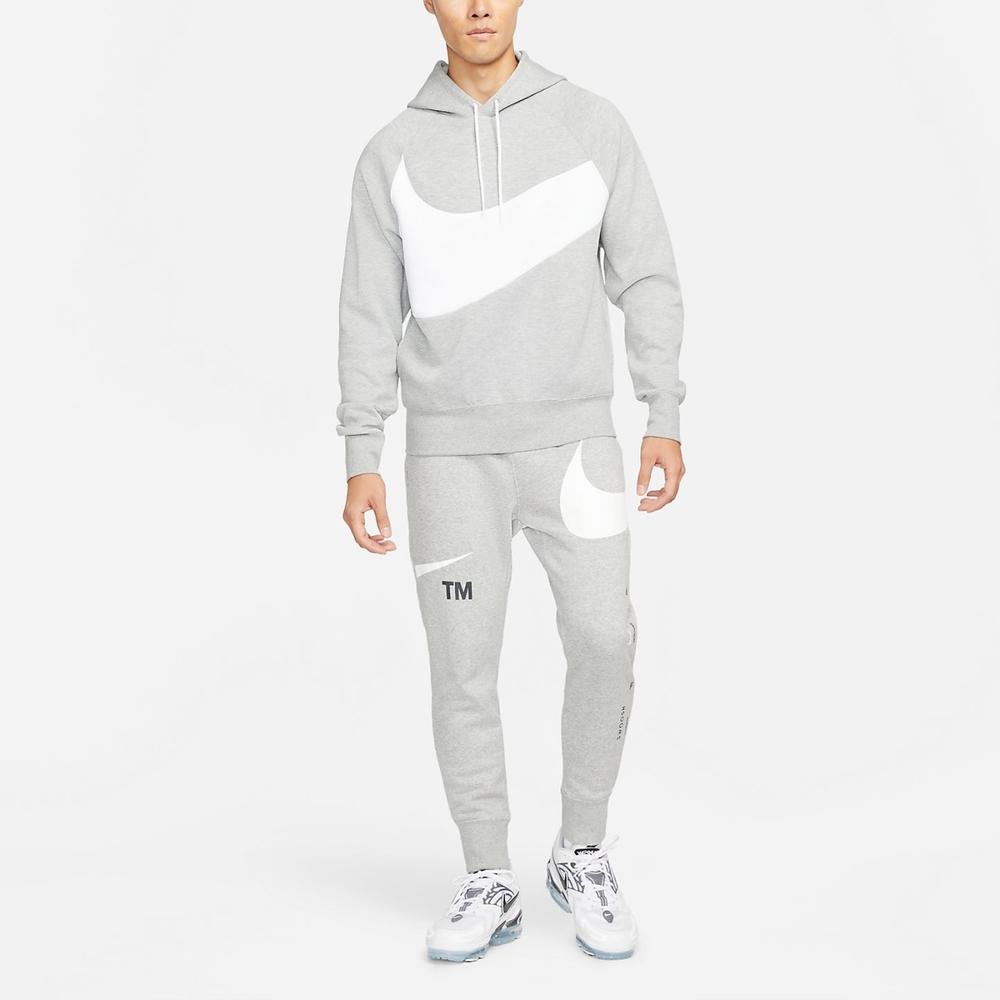 Nike Tech Fleece Color Block Hettegenser med Stort Logotrykk Menn Sportsklær Topper Grå DD8223-063