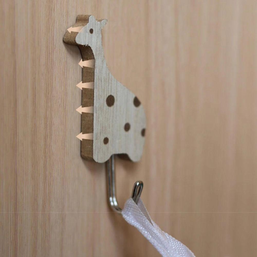 Hickory Wood Perforated Hook Solid Wood Key Hanging Hook Decoration Nordic Hook  Entrance