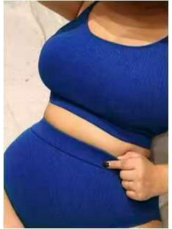 

2026 Plus Size Solid Color Bikini for Curvy Women - European & American Style 4XL