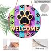 [Paw Print Welcome Sign] 2D Flat, 1pc Bohemian Style Paw Print Welcome Sign - Pre-Drilled for Hanging, Versatile Home Bar Decor, No Electricity