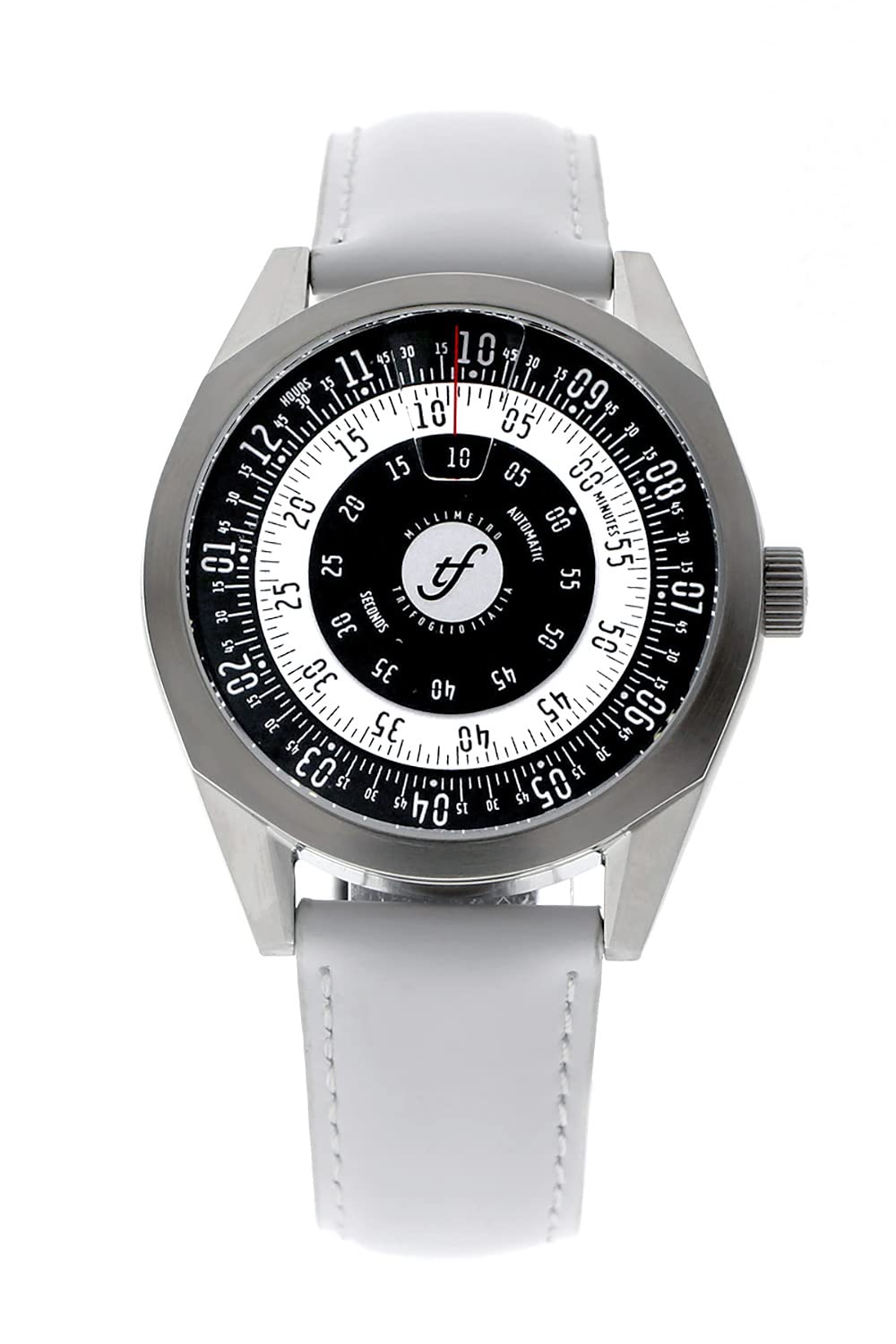 

MILLIMETRO IV Dual Trifoglio Italia MILLIMETRO IV DUAL MLIV131SSBW 4th Generation Automatic Rotating Disc Watch Black and White Combination Dial White