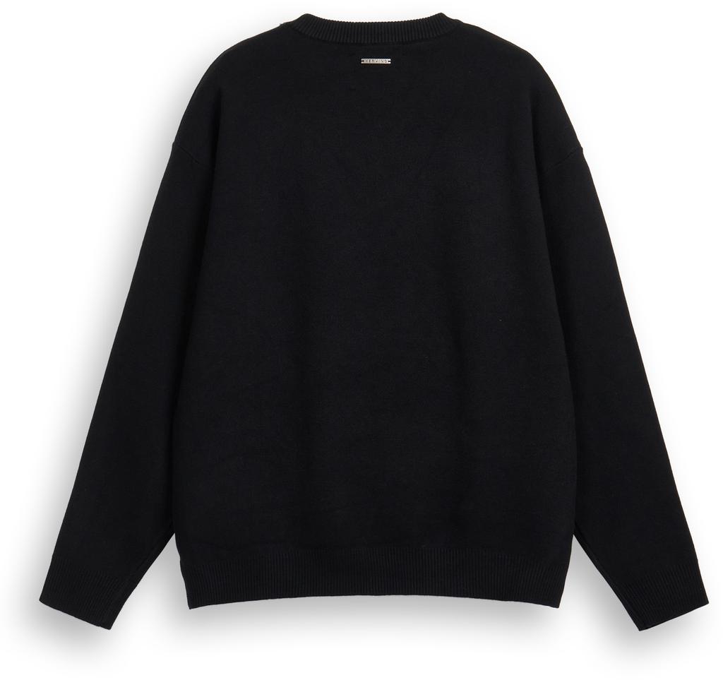HERVINO Daily Crewneck Knit Sweater [Black]