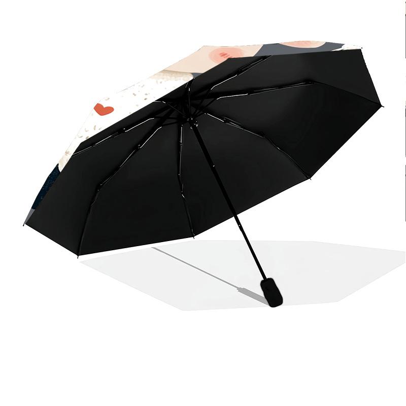 1 PC Automatic Folding Umbrella - Cute Sheep Pattern, Portable & Foldable Design with 8 Ribs, Christmas Birthday Gifts