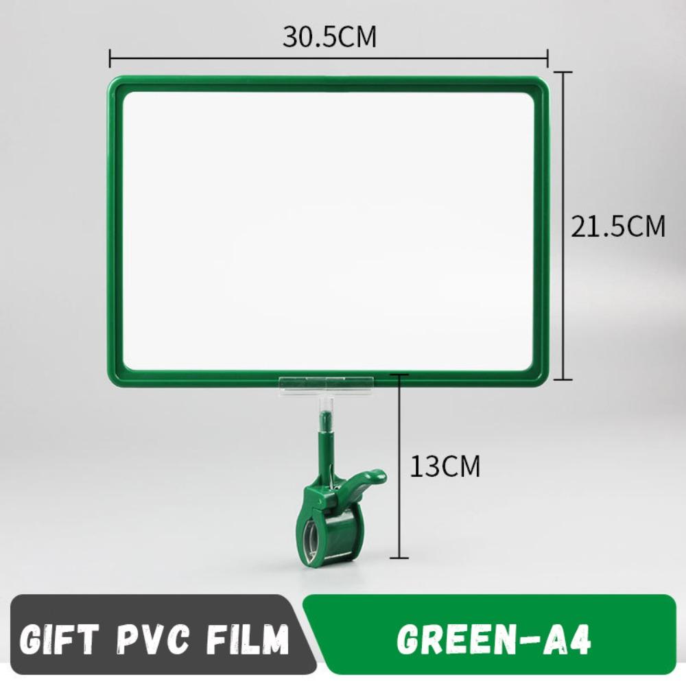 

A4/A5 Price Tag Clip Color Label Sign Holder Merchandise Price Display Clip Supermarkets A4-Green