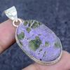 Natural Purpurite Gemstone 925 Sterling Silver Jewelry Pendant 2.01" I8s12