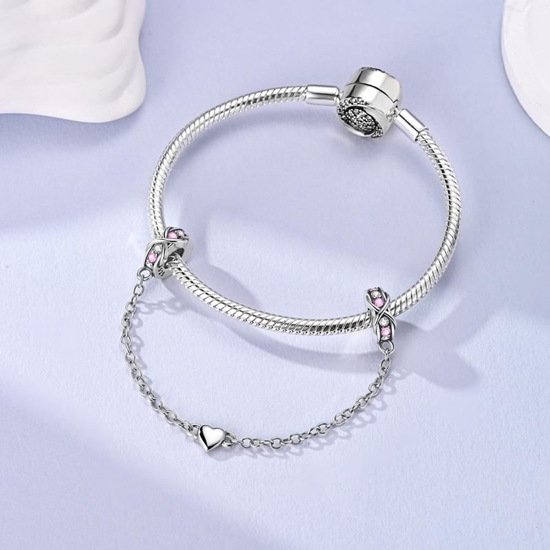 925 Silver Travel Bee Safety Chain Pendant Charms Fit Original 925 Bracelet Necklace For Women DIY Gift Jewellery