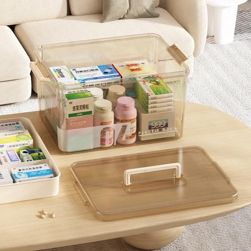 Transparent Large Capacity Medicine Box For Home Medicine Storage Multi Layer Classification Medicine Box Portable First Aid Kit