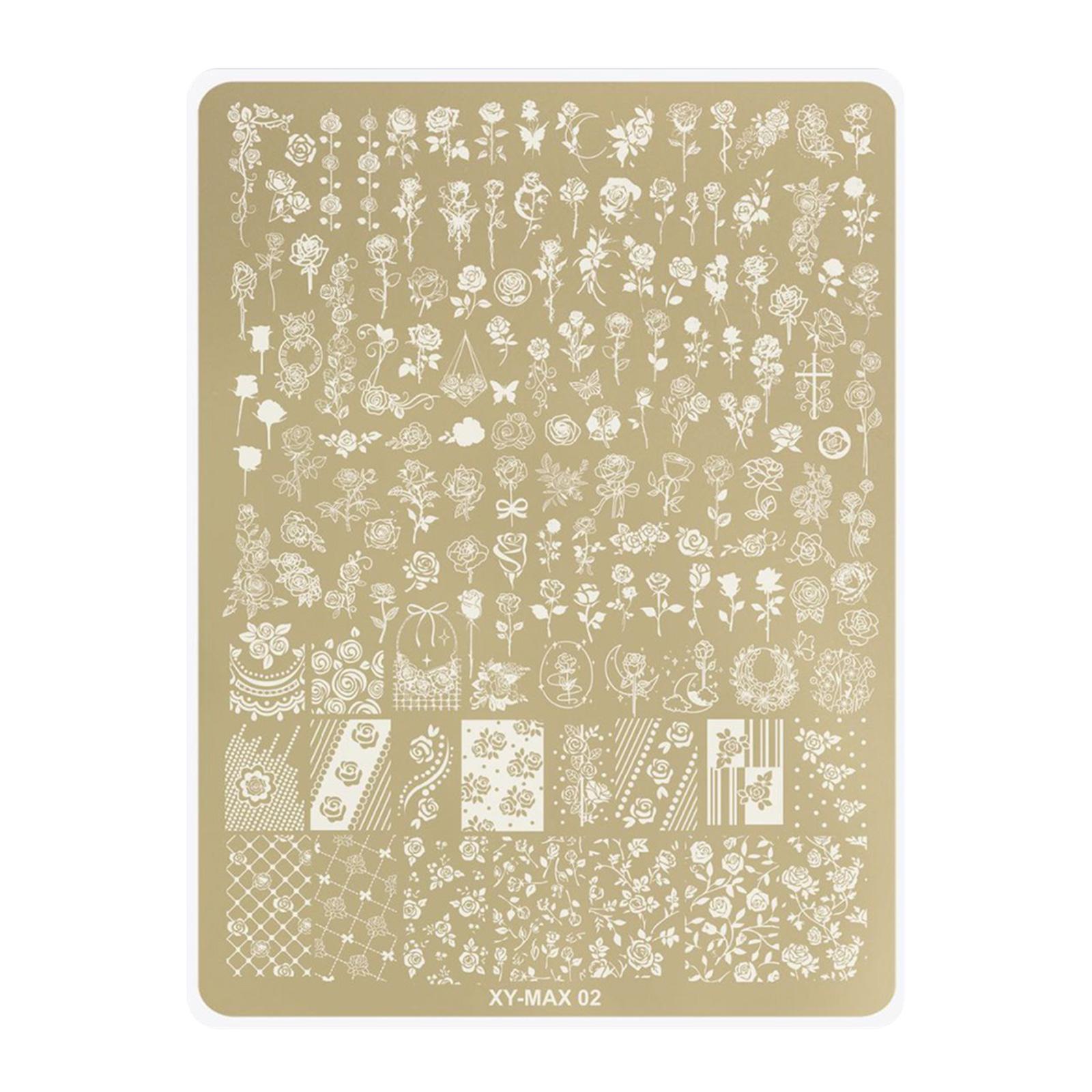 

Пластина для стемпинга с бабочками и цветами для креативного DIY дизайна ногтей с точной гравировкой, маникюр, нейл-арт 2