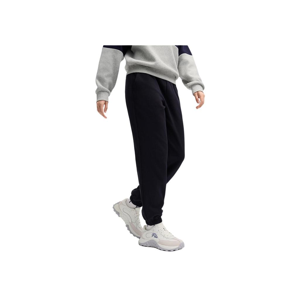 Fila Original Fashion Comfortable Simple Casual Retro Spliced Knitted Sports Pants Women Bottoms Legendary-Blue F11W519603F-NV
