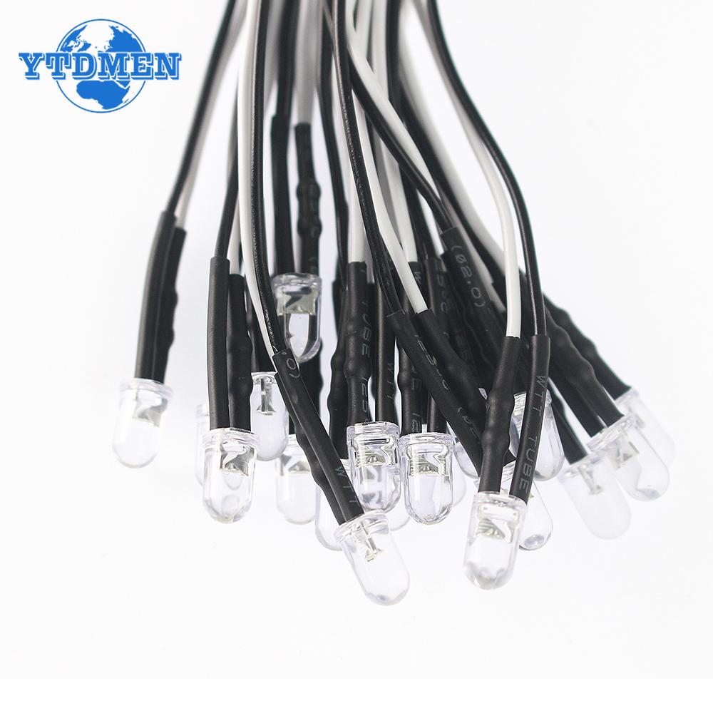 20PCS Prewired LED Diode 5mm 12V Ultra Bright Emitting Diodes Lamp DIY Projects White Red Green Blue Orange Yellow