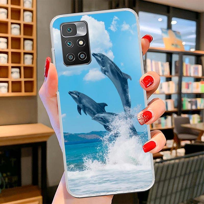 Ocean Animal Cute Dolphin Cover Phone Case For Xiaomi Poco F7 Ultra X7 X6 X5 Pro M7 Redmi 15C 15 13C 13 12C 12 10C 10 9A 9C 9T 9