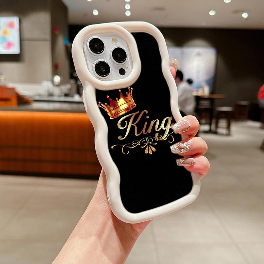 Чехлы для телефонов N84 King Queen Couples Macaron Wavy Edge для iPhone 16 Pro — фото 9