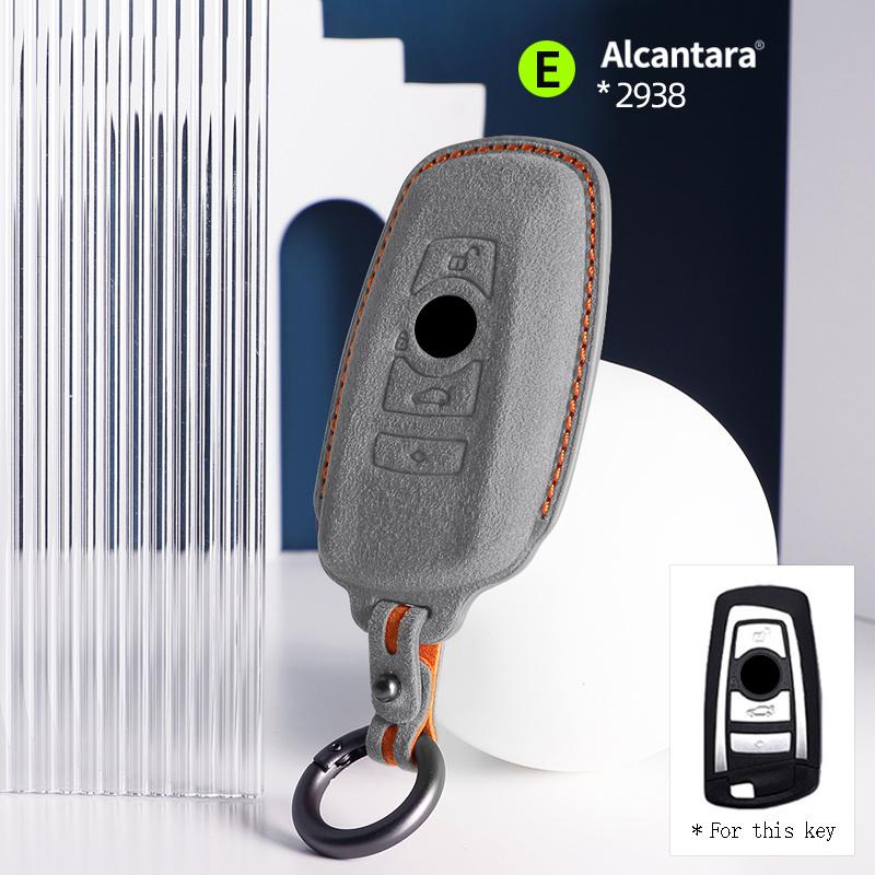 4 buttons Car Key Case cover Alcantara For BMW Series X3X4X5X6 3 5 7 Series F15 F16 F20 F22 F30 F32 G30 Suede Keychain