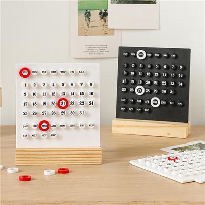 Wooden Base Handmade DIY Calendar Office Desktop Home Decorative Digital Small Ornament Ten Thousand Year