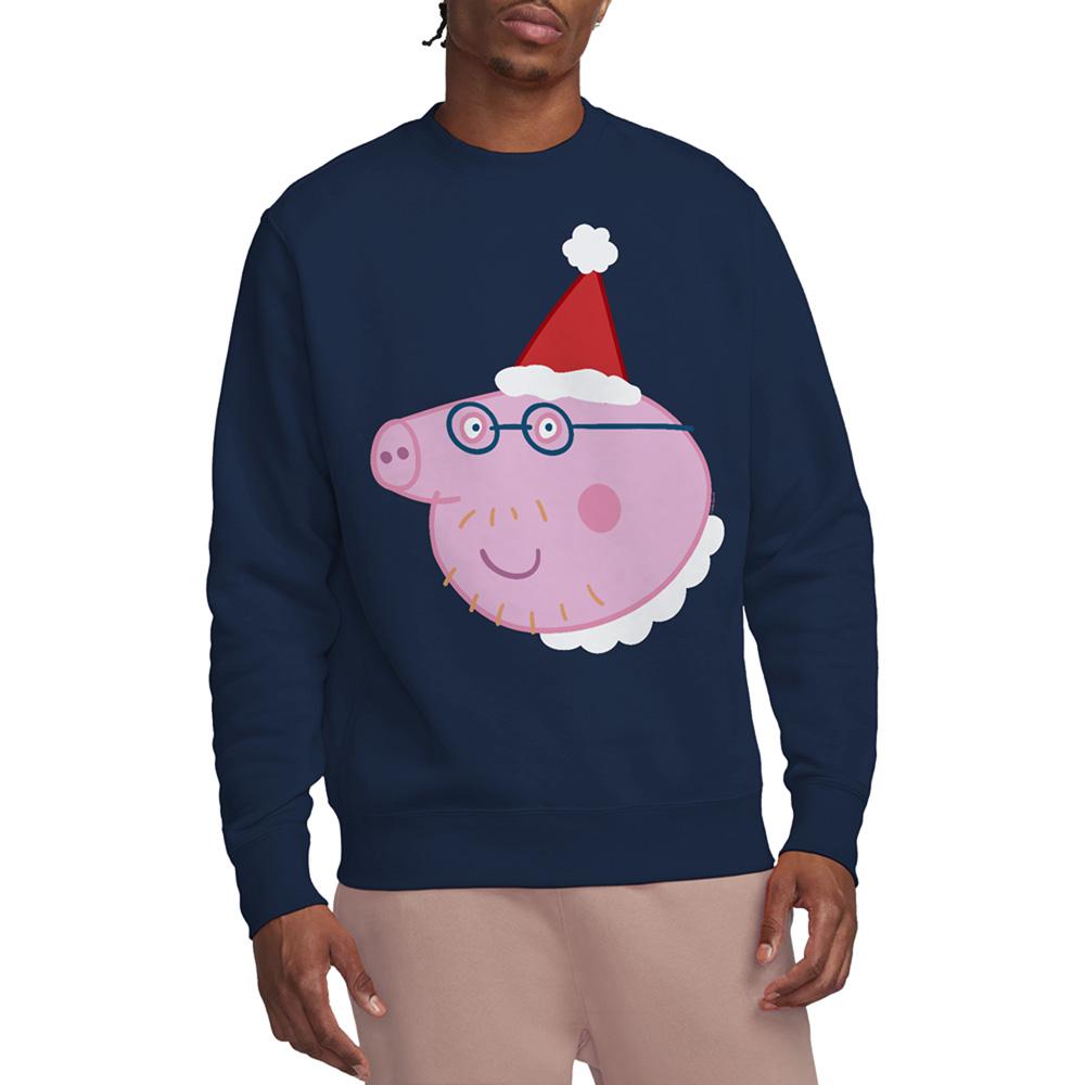 Peppa Pig Unisex Adult Daddy Pig Santa Hat Sweatshirt
