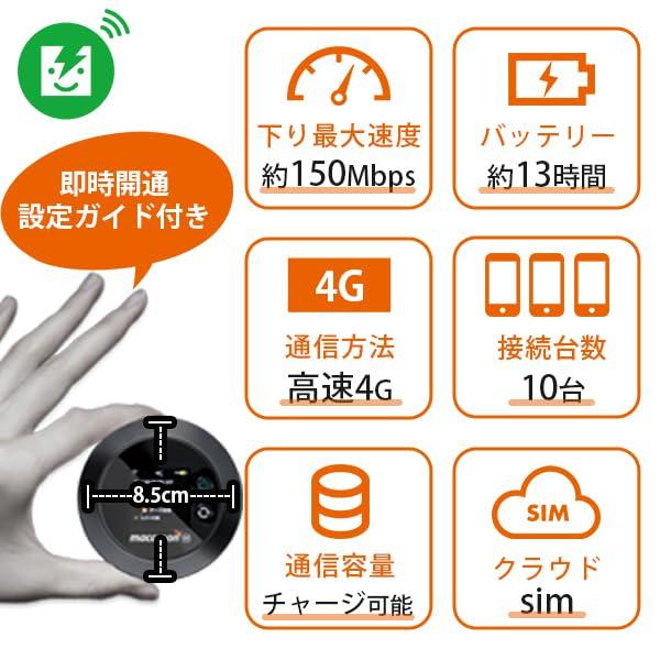 Pocket WiFi Charge 1 year 10 giga mobile router No contract required No monthly fee Device purchase Sanrokugo Charge 24 hours a 365 days a year
