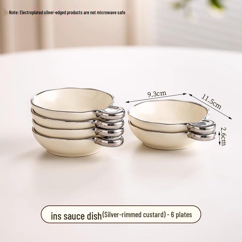 Ceramic Cream-Style Dipping Dish for Seasonings and Sauces