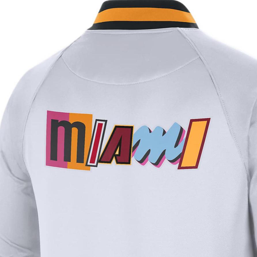 Nike NBA Miami Heat Showtime City Edition Dri-Fit Jacket White Men Streetwear DN8409-100