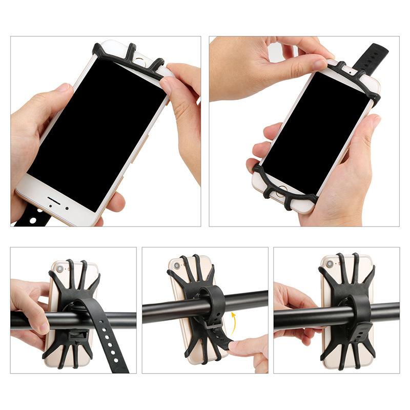 1/2/4/6PCS Black Universal Phone Holder Baby Stroller Accessories Mobile Phone Holder Rack 360 Rotatable Baby Pram Cart