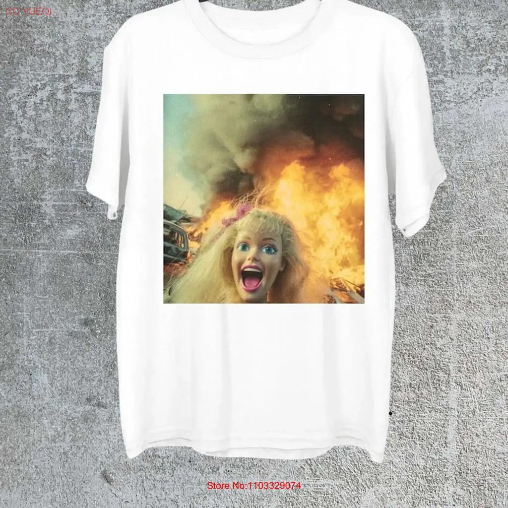 Funny Distressed Doll Face Meme T Shirt For Women Absurd Full Size S 3XL Vintage Washed Casual Stylish Stretched Breathable