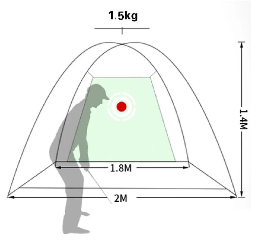 Golf Übungsnetz Indoor 2M Oxford-Stoff Golf Übungszelt Outdoor Garten Rasen Tragbare Golf Trainingsausrüstung Zubehör
