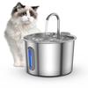 2.2L Stainless Steel Cat Water Fountain,Pet Water Dispenser With Filter,Dog Drinking Fountain For Cats,Ultra Quiet Water Pump