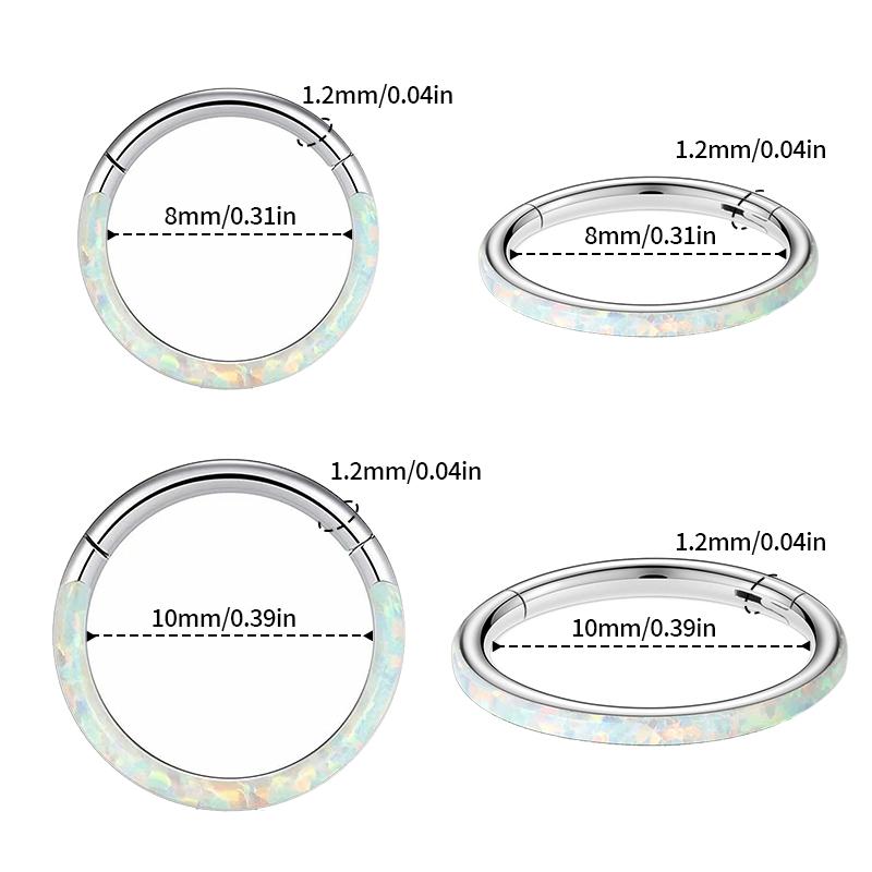 Neuer Stahl Septum Piercing Nasenring 8-10mm Opal Scharnier Segment Clicker Ohrknorpel Ohrringe Helix Lippenpiercing Körperschmuck