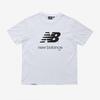 New Balance EssenTial Back Big Logo ShorT Sleeve T shirT whiTe Nbned21033