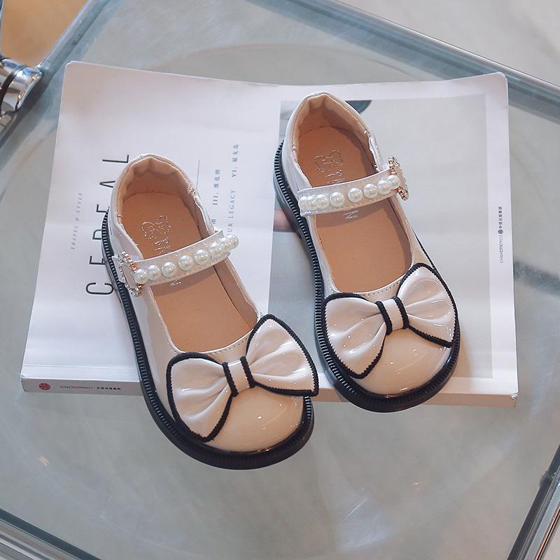 Girls Princess Leather Flats Spring Autumn Kids Single Shoes Student Stage Performance Shoes