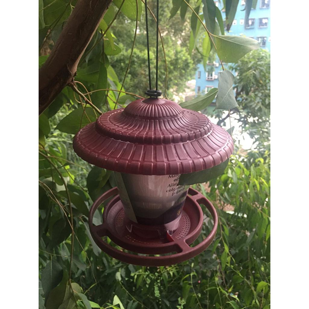 Hanging Wild Bird Feeder Stylish Garden Decoration with Weatherproof Roof for Outdoor Yard Bird Watching and Feeding Station