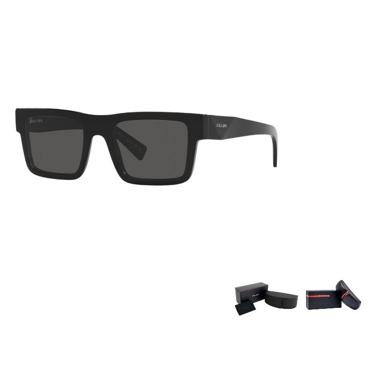 Prada Fashion Casual Rectangular Plate Sunglasses Unisex Sunglasses Black PR-19WS1AB5S0