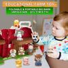 Farm Animals Big Barn Toy for 1 2 3 Year Old, Toddler Educational Montessori Toys, Farm Pretend Playset with Barn & Farmer, Christmas Birthday Easter