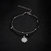 Vintage Boho Multi Layer Beads Anklets For Women Fashion Sun Pendent Anklet Handmade Chain Foot Party Jewelry Leg Bracelet