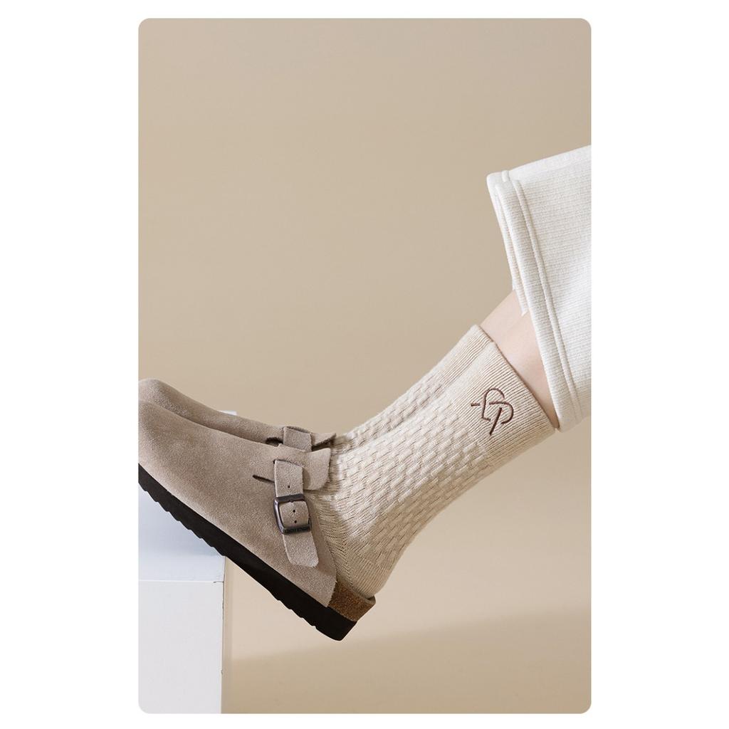 Chaussettes d'hiver chaudes pour femmes 10-1 - Anti-gel respirantes douces beige et noir, Chaussettes longues sans couture pour femmes, Chaussettes moyennes pour femmes, Chaussettes pour le jour de Noël