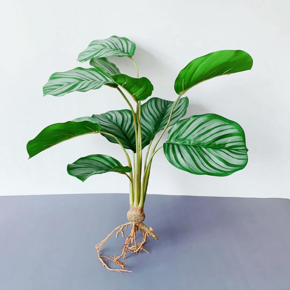 

Wedding Balcony Fake Plants Home Decor Garden Decoration Artificial Green Plant Arrowroot Leaves S