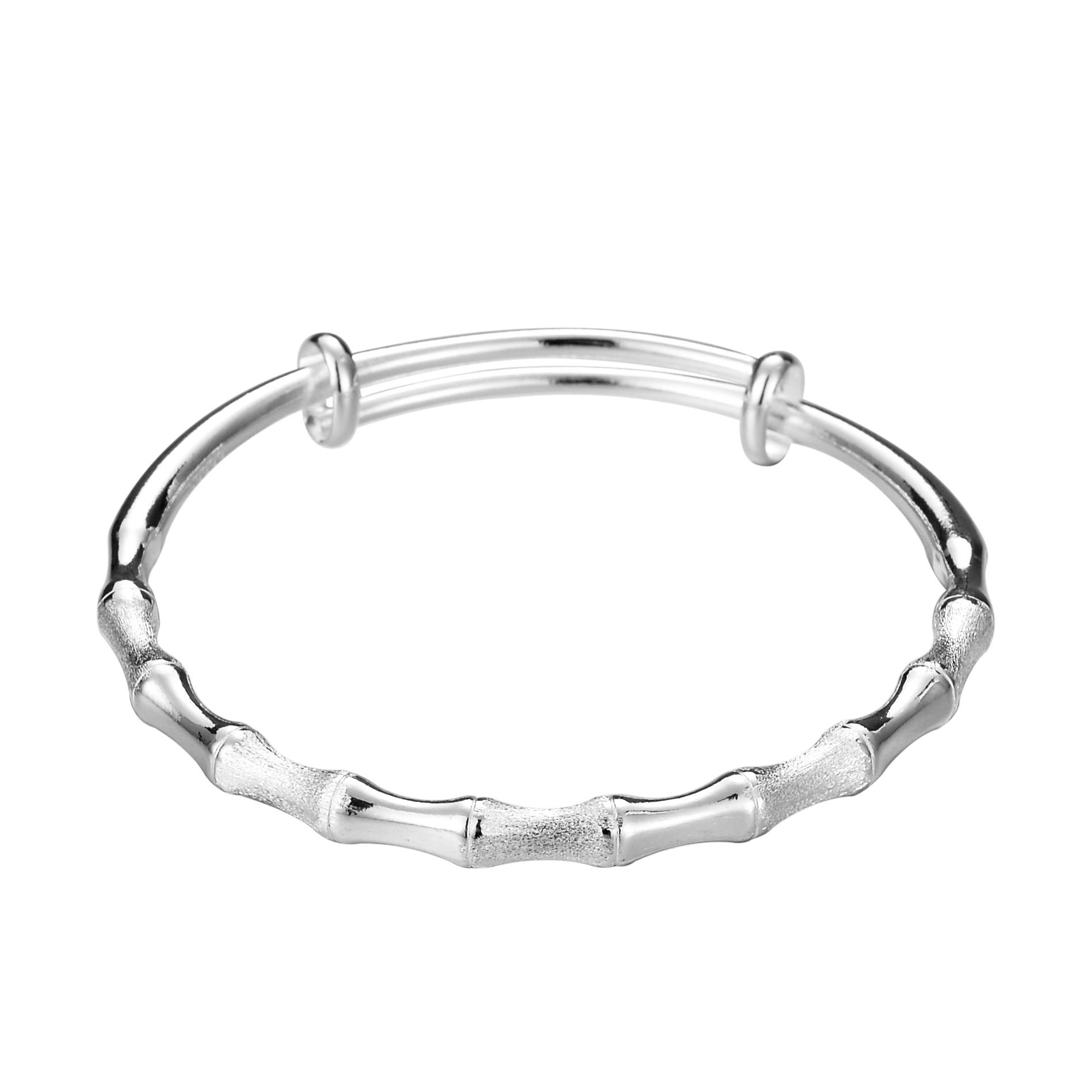 

Браслет из бамбука, женский шаг за шагом по возрастанию, браслет из матового бамбука, новый серебряный браслет с белым медным покрытием Adjustable size