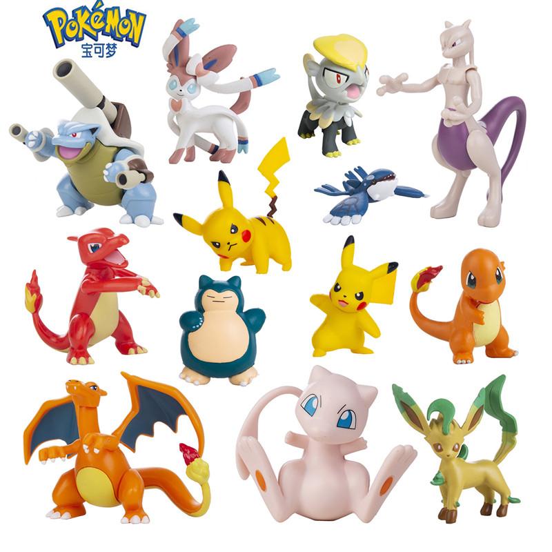 Toys Model 4-13Cm Pokemon Anime Figure Charizard Mewtwo Pikachu Mew Psyduck Collection Pokemon Action Birthday Gifts Kids
