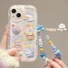 3D Pink Flower Phone Chain Clear Case for Samsung Galaxy S26 S25 Plus S23 S24 Ultra FE S25FE A57 A37 A17 A56 A16 A55 A54 A15 5G