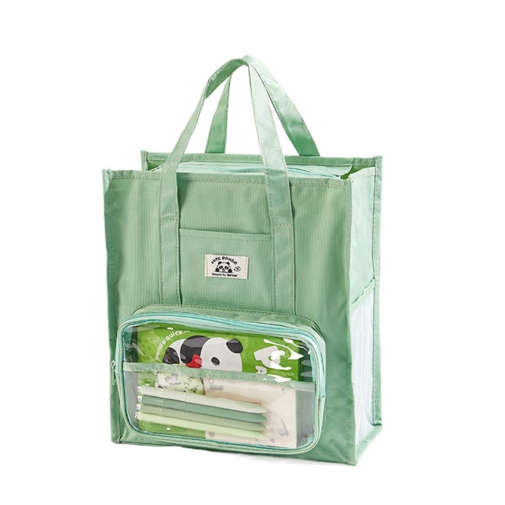 

Multi Layer File Bag Solid Color Schoolbag High Quality Tutoring Bag Students зелений