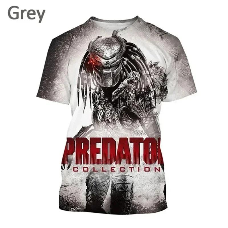 Predator 3d Graphic T-shirt Men's Summer Horror Movie Cool Print T Shirt Fashion Casual Neutral Alien Short Sleeved Harajuku Top
