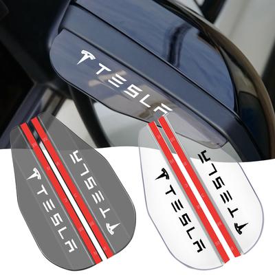 2 Stück Auto Rückspiegel Seitenansicht Regenbrett Sonnenblende Augenbrauenschutz Für Model 3 Model X S 2016-2023 Model Y Aufkleber TM3 TMX