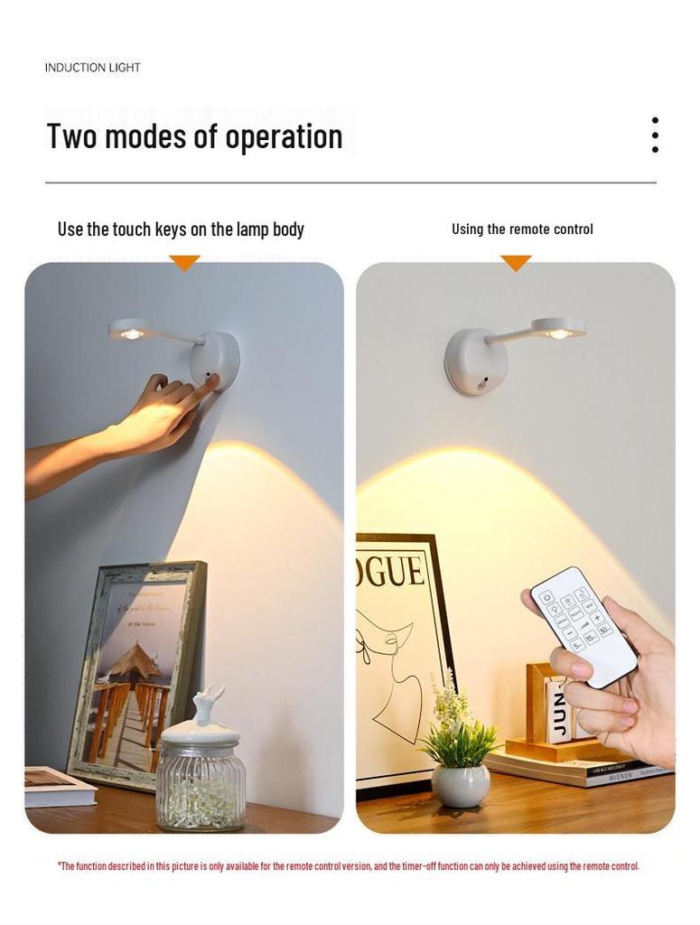 Smart LED Induction Wall Spotlight with Remote Control