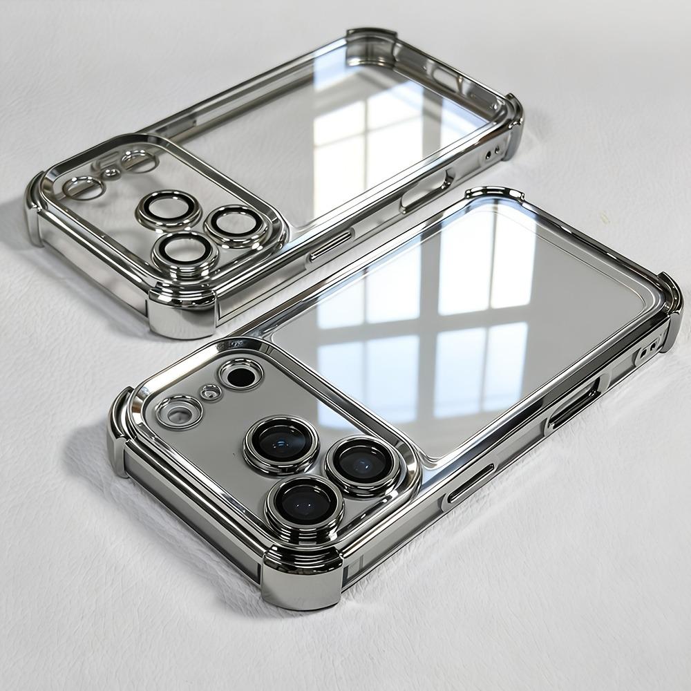 Luxury Buffer Lmpact Plating Phone Case For iPhone 18 17 16 15 14 13 12 Pro Max 16 Plus Shockproof Clear Lens Protection Cover