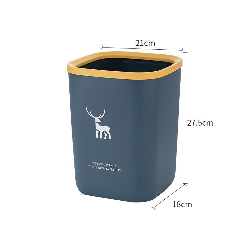 

Nordic Style Square Deer Trash Can with Lid - Large Capacity Wastebasket for Kitchen, Bathroom, or Bedroom