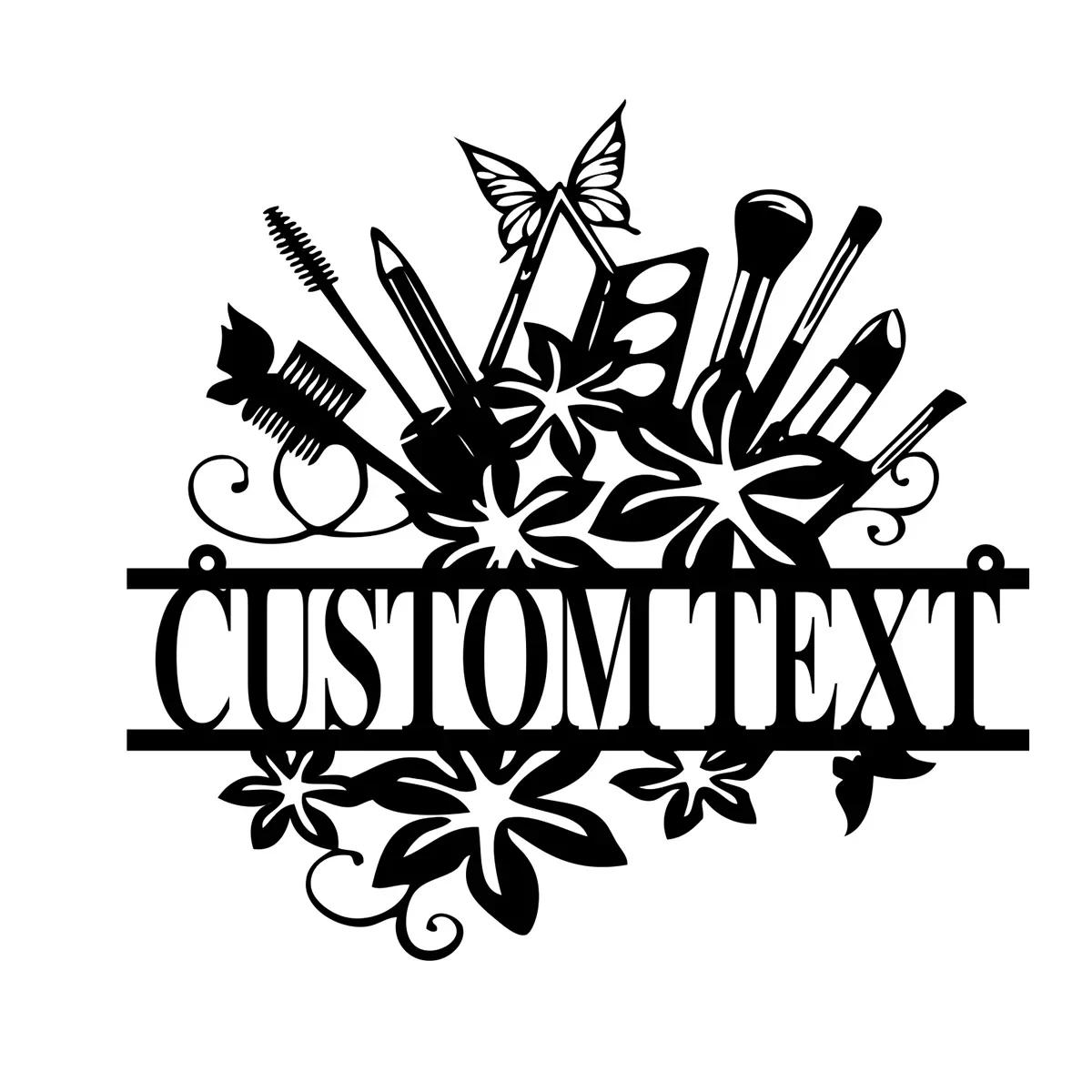 

Vintage Makeup Metal Wall Sign, Personalized Beauty Salon Decor, Gift for Makeup Artist