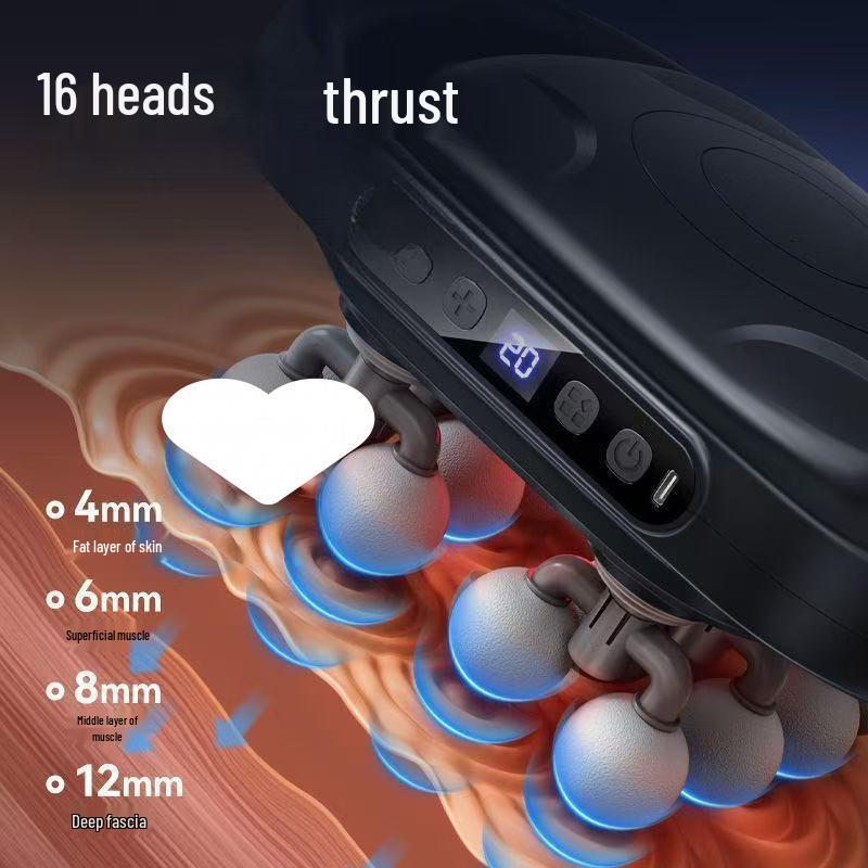 16-Head Professional Neck and Back Fascia Massager for Deep Muscle Relaxation