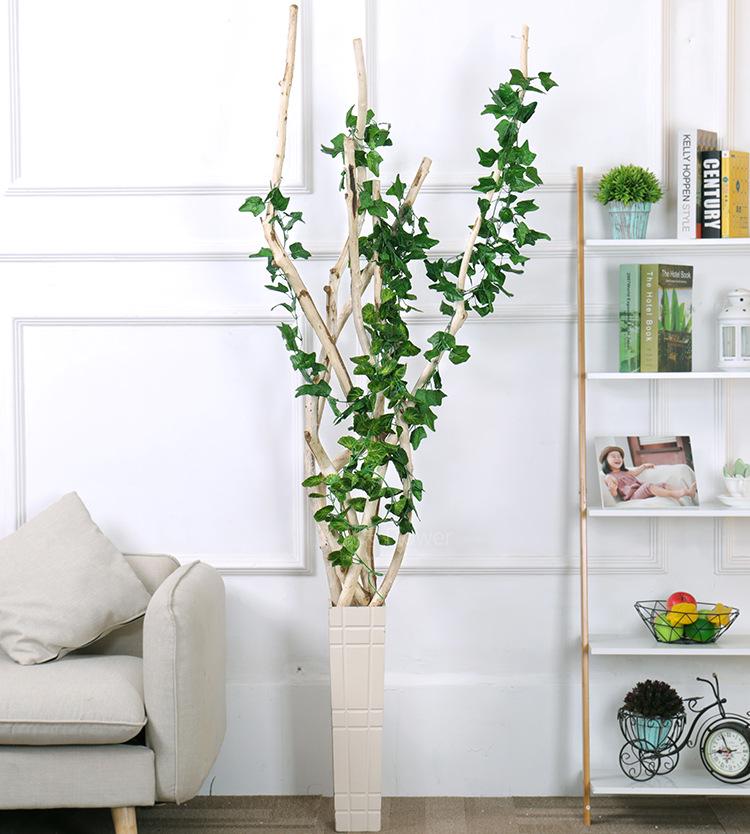 Artificial Green Grape Leaf Vine for Indoor Decor
