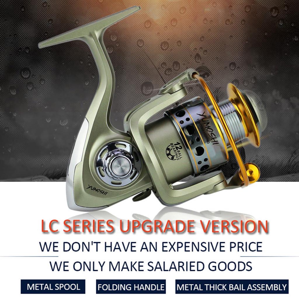 Rear Drag Fishing Reel LC 1000-7000 12BB 5.5:1 Fishing Reel Foldable Arm Rocker Rear Drag Spool Fish Spinning Wheels