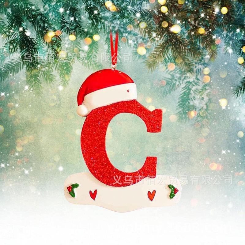 1pc Christmas Tree Decoration for Home 2025 Letter Pendant Pendant Xmas 2026 New Year Decor Ornament Noel supplies accessories