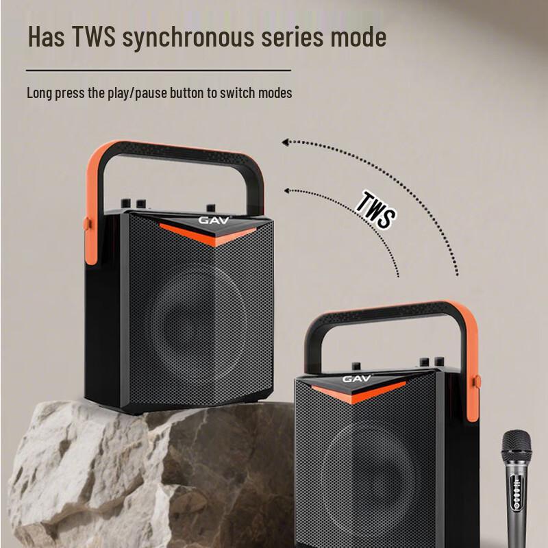 GAV K1 6.5-inch Portable Bluetooth Karaoke Speaker